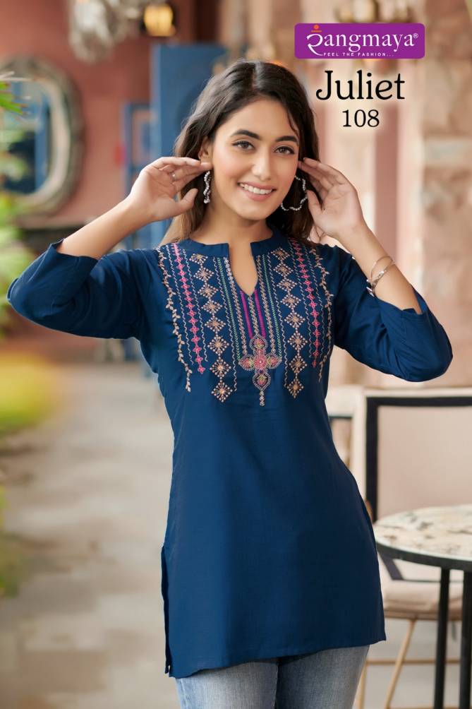 Juliet By Rangmaya Rayon Tunic Ladies Top Wholesale Price In Surat